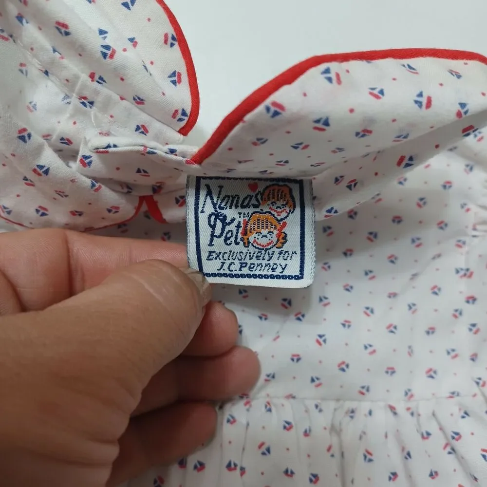 Nanas Pet Baby Girls 18 Months Fit And Flare Dress White Red Sailors Boat Button